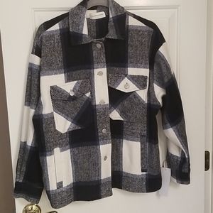Flannel sweater jacket
